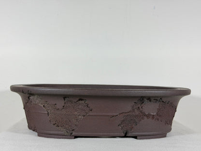 Preowned Japanese Tokoname Unglazed Bonsai Pot Jyuuoudou - 15” By 12”