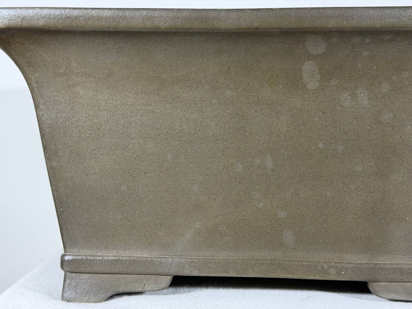 Preowned Japanese Tokoname Unglazed Square Bonsai Pot Gyouzan Nakano - 15.25” By 7.5”