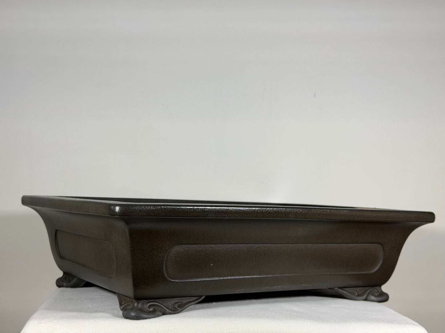 Preowned Japanese Tokoname Unglazed Rectangular Bonsai Pot Eiraku - 18” By 13.5”