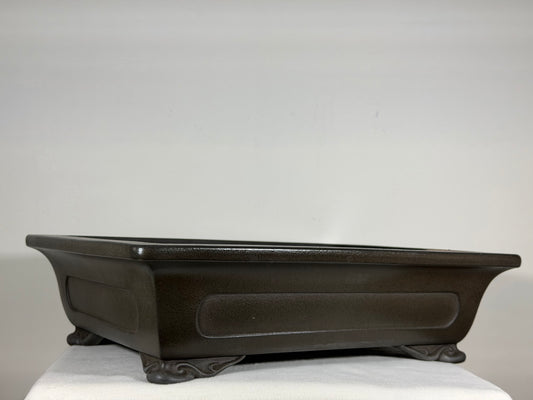 Preowned Japanese Tokoname Unglazed Rectangular Bonsai Pot Eiraku - 18” By 13.5”