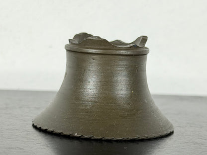 Preowned Vintage Japanese Tokoname Unglazed Cascade Round Bonsai Pot Kouhou - 2” By 1.25”