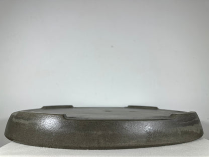 Preowned Japanese Tokoname Unglazed Oval Shallow Bonsai Pot Seizan - 20.75” By 14.75”