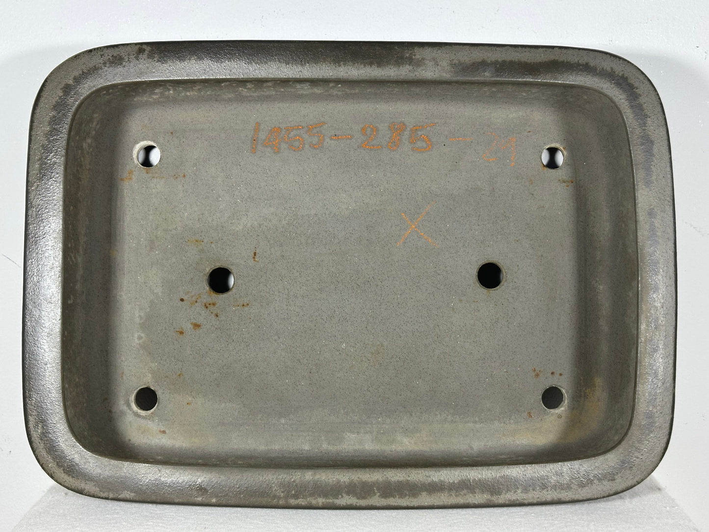 Preowned Japanese Tokoname Unglazed Rectangular Bonsai Pot Seizan - 16.25” By 11.75”