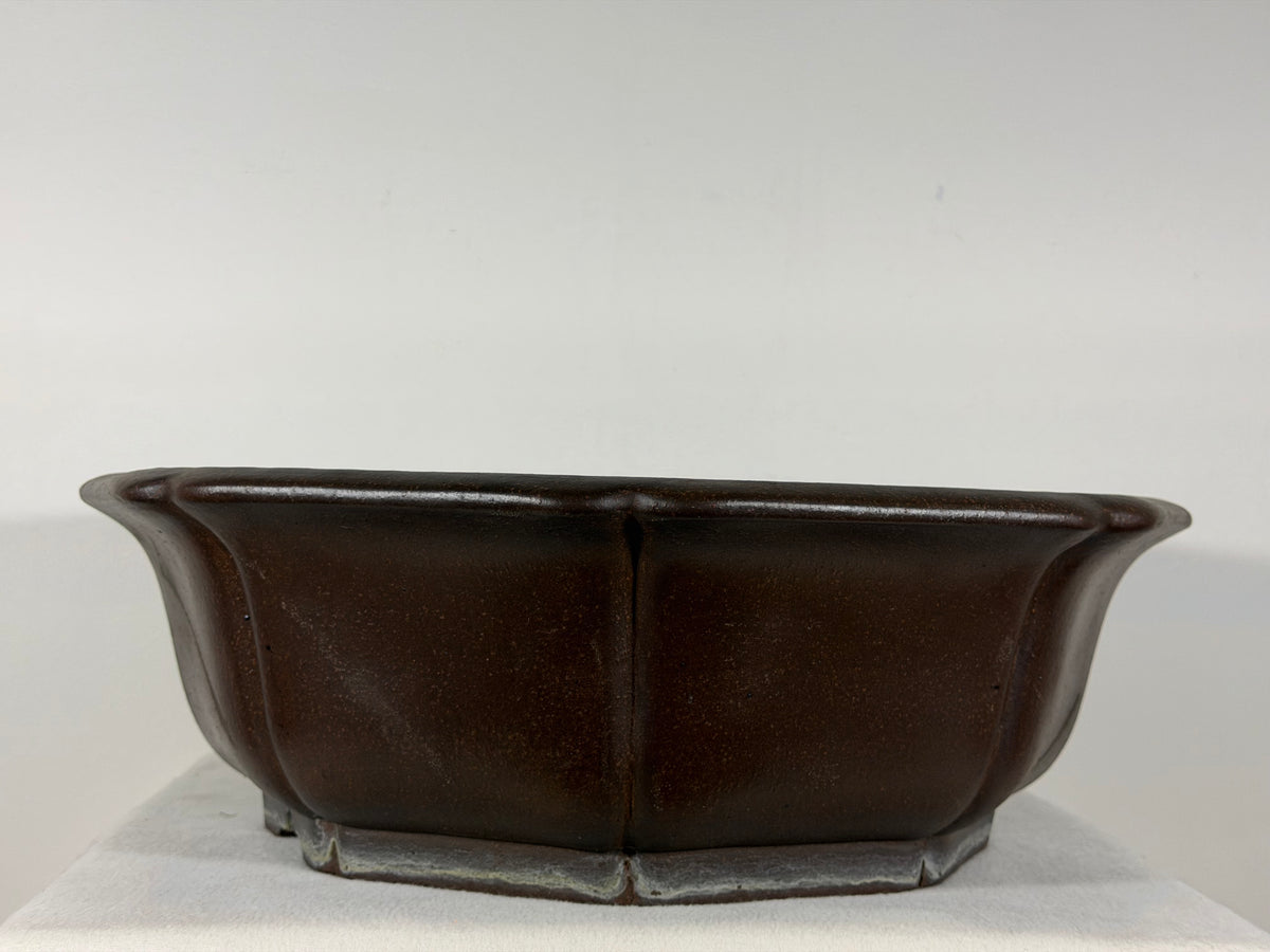 Preowned Japanese Tokoname Unglazed Rinka Style Bonsai Pot Touhou - 18” x 17.25” x 5.75”