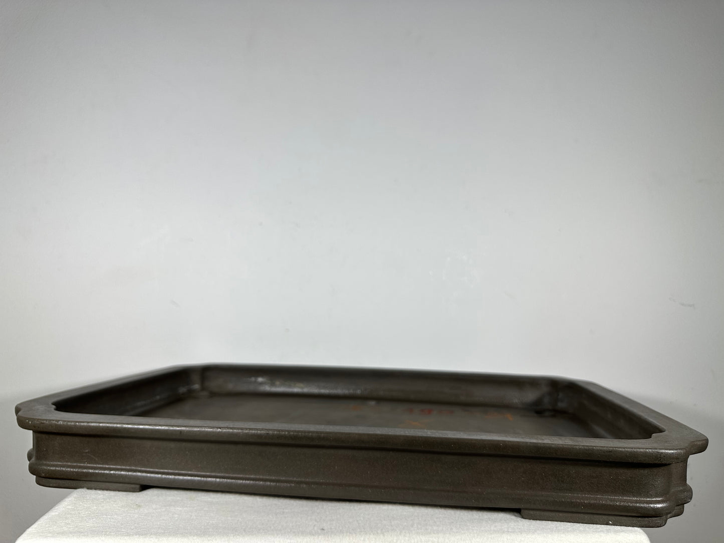 Preowned Japanese Tokoname Unglazed Rectangular Shallow Bonsai Pot Seizan - 22.5” By 15.25”