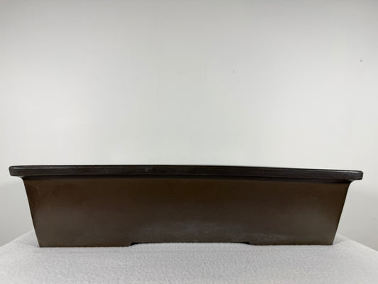 Preowned Japanese Tokoname Unglazed Rectangular Bonsai Pot Sankyou - 15.5” By 11”
