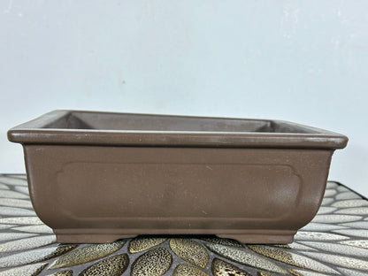 Preowned Japanese Tokoname Unglazed Rectangular Bonsai Pot - 8.5” By 6.75”
