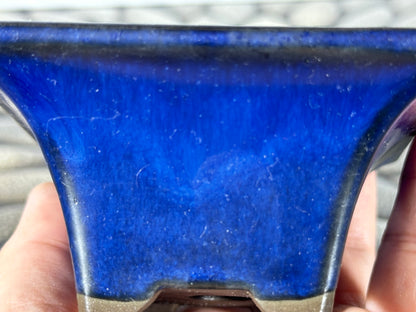 Preowned Japanese Glazed Square Bonsai Pot - 3 1/8” By 1.75”
