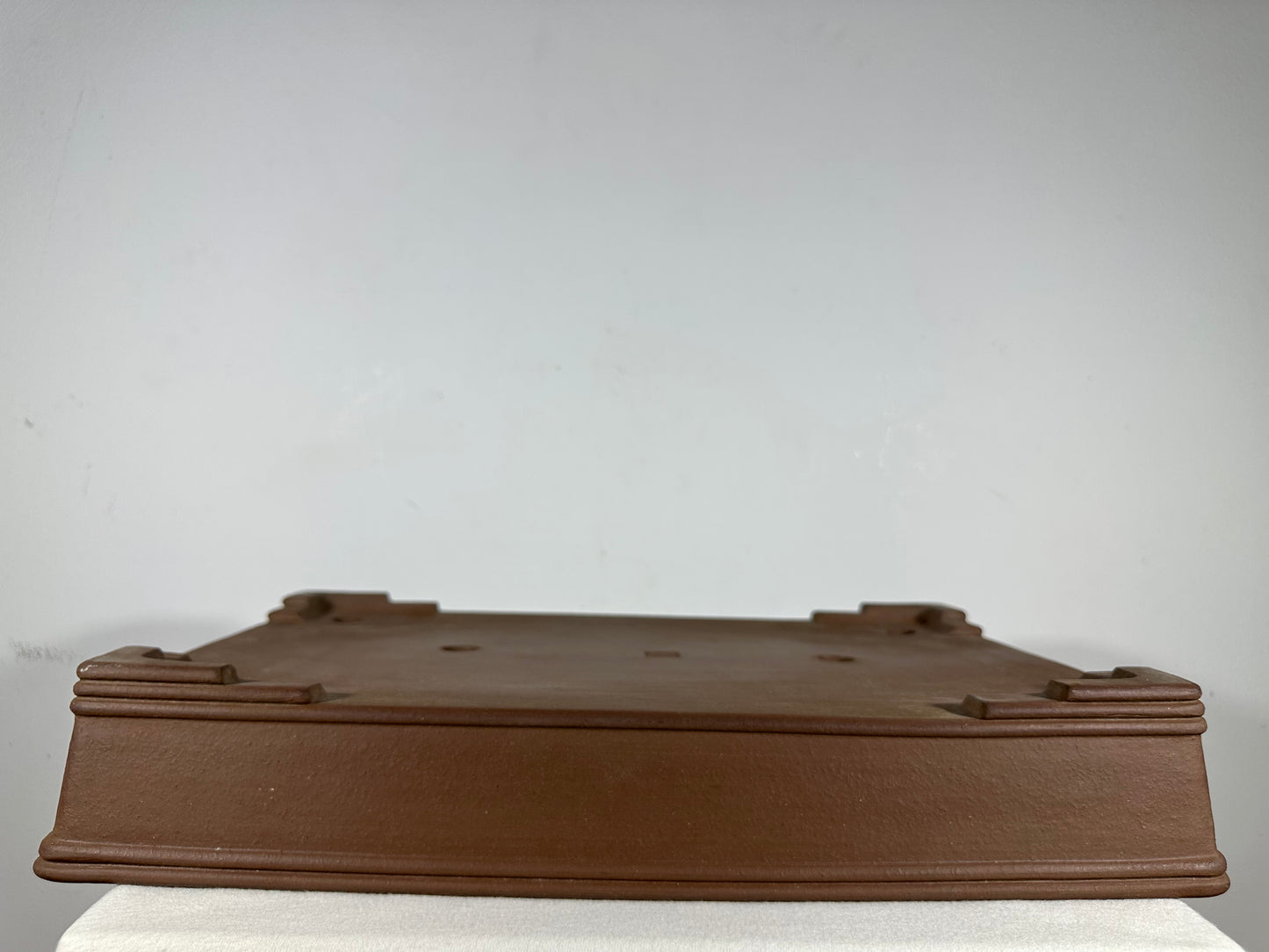 Preowned Japanese Tokoname Unglazed Rectangular Shallow Bonsai Pot Seizan - 18.75” By 12.75”