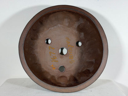 Preowned Japanese Tokoname Unglazed Round  Bonsai Pot Sensyuu - 11.75” By 5”