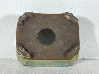 Preowned Japanese Tokoname Rectangular Bonsai Pot Tosui - 2.25” By 1.75”