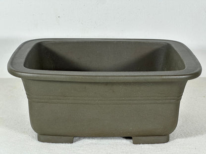 Preowned Japanese Tokoname Unglazed Rectangular Bonsai Pot - 9” By 7.5”