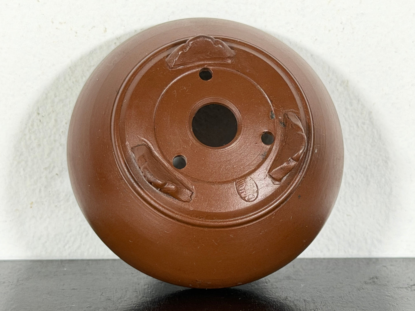 New Japanese Tokoname Unglazed Round Bonsai Pot Bigei - 3 1/8” By 1 3/8”