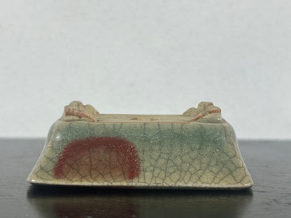 Preowned Vintage Japanese Rectangular Bonsai Pot By EIMEI - 2.5” By 1.75”