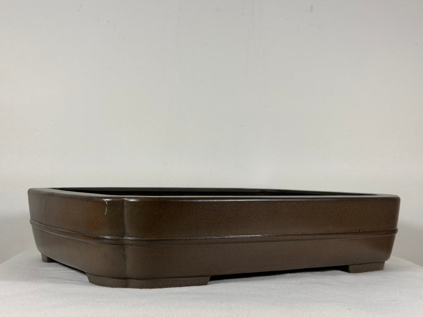 Preowned Japanese Tokoname Unglazed Rectangular Bonsai Pot Eiraku - 13.5” By 10.5”