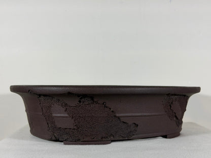 Preowned Japanese Tokoname Unglazed Bonsai Pot Jyuuoudou - 15” By 12”