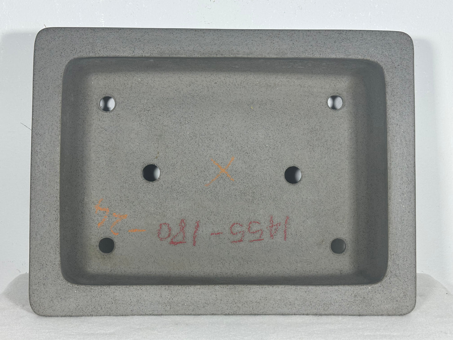 Preowned Japanese Tokoname Unglazed Rectangular Bonsai Pot Seizan - 12.75” By 9.5”