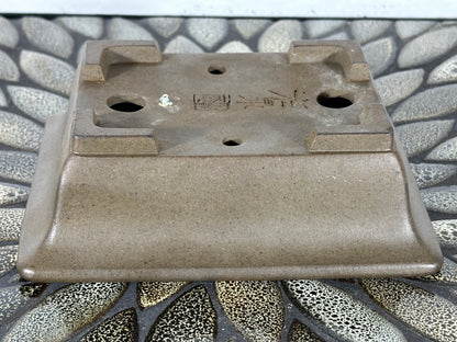 Preowned Vintage Japanese Tokoname Rectangular Bonsai Pot Kosyousen - 6 3/8” By 5 1/8”