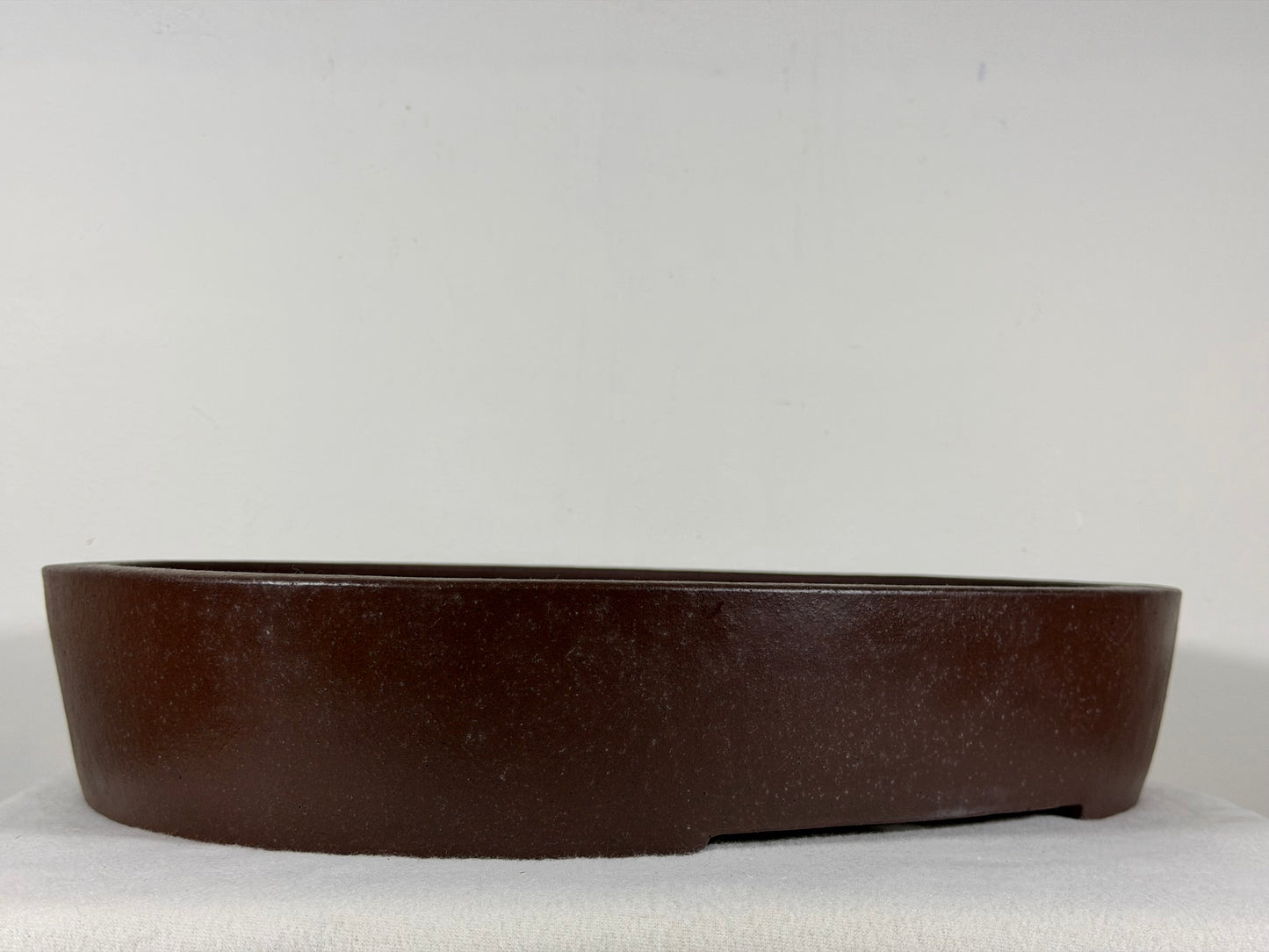 Preowned Japanese Tokoname Unglazed Oval Bonsai Pot Yamaaki - 16.25” By 12.75”