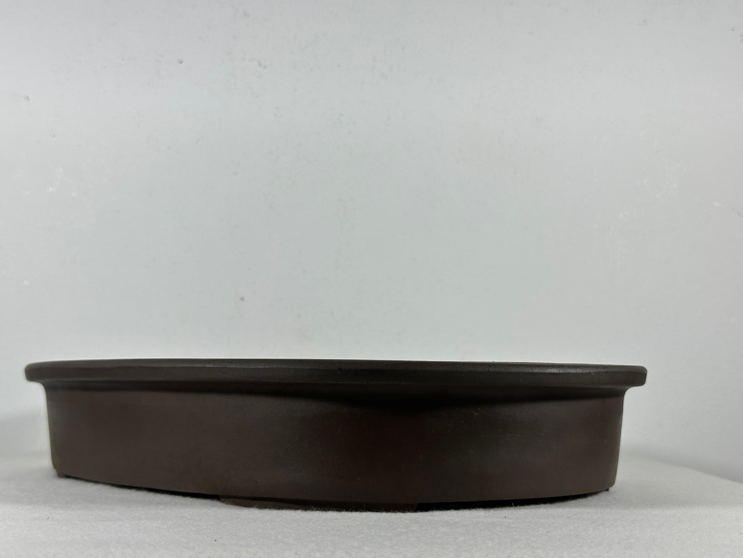 Preowned Japanese Tokoname Unglazed Shallow Oval Bonsai Pot - 13.5” By 10”