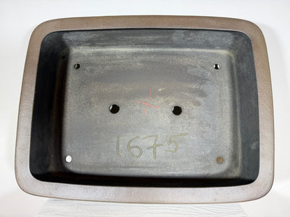 Preowned Japanese Tokoname Unglazed Rectangular Bonsai Pot Eiraku - 21.75” x 16.25” x 5.75”