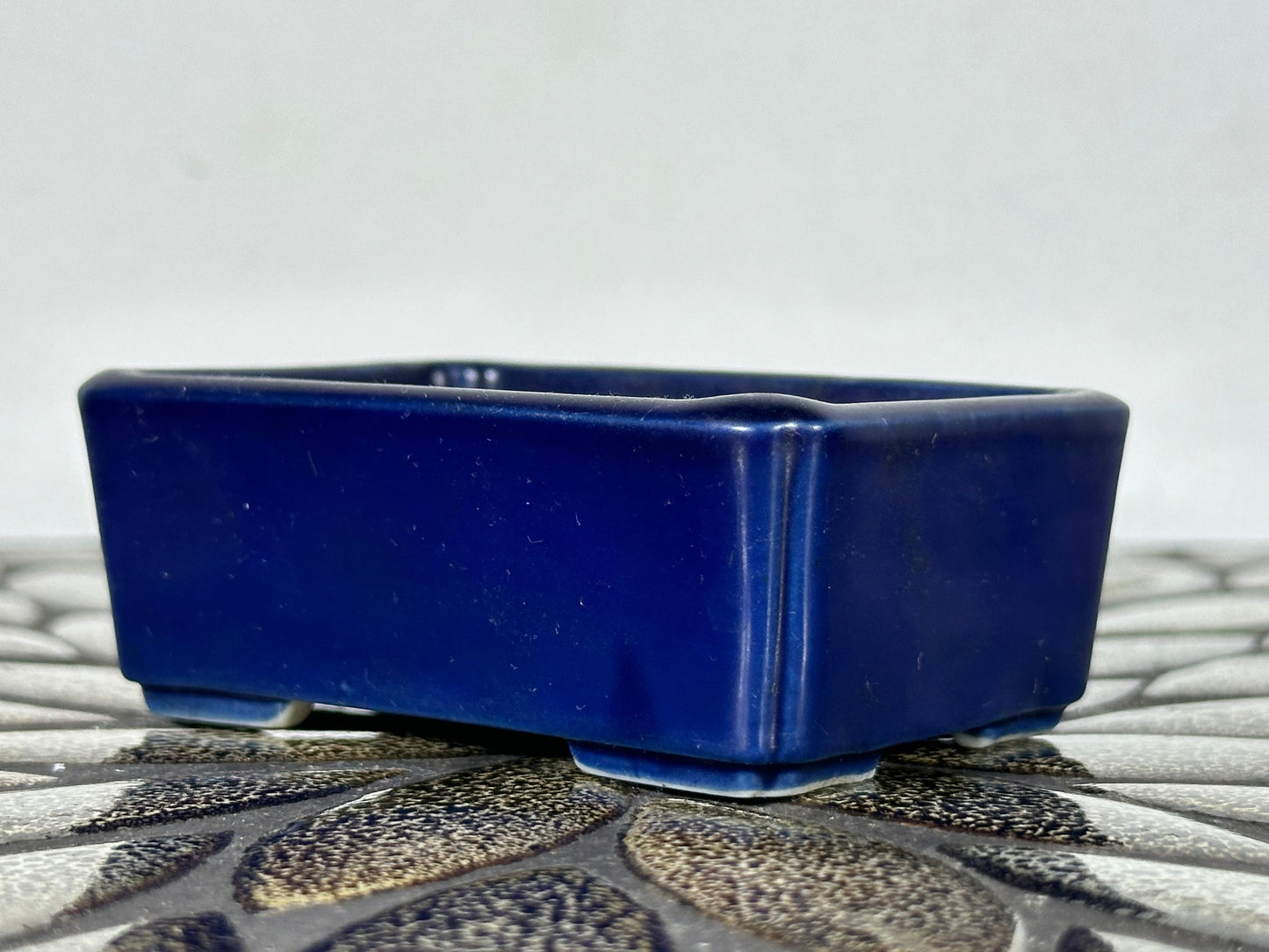 Preowned Vintage Japanese Tokoname Glazed Rectangular Bonsai Pot Jyuetu - 3.25 By 2.25”