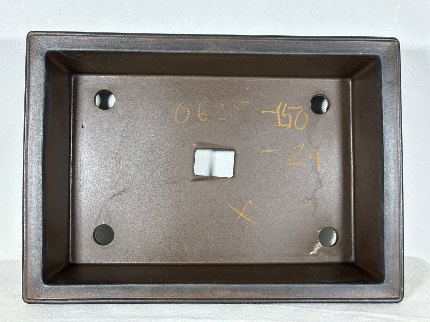 Preowned Japanese Tokoname Unglazed Rectangular Bonsai Pot - 11” By 7.75”