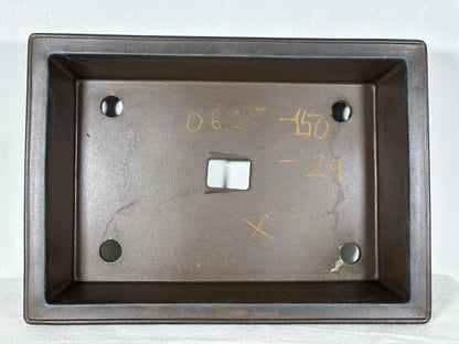 Preowned Japanese Tokoname Unglazed Rectangular Bonsai Pot - 11” By 7.75”