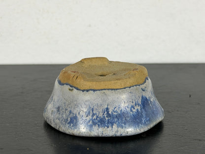 Preowned Japanese Tokoname Glazed Round Bonsai Pot - 2” By 7/8”