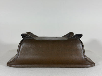 Preowned Japanese Tokoname Rectangular Bonsai Pot Gyouzan Nakano - 11” By 9”