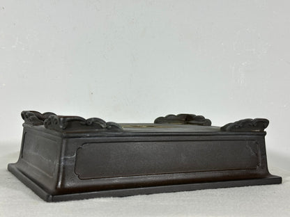 Preowned Japanese Tokoname Unglazed Rectangular Bonsai Pot - 11” By 7.75”