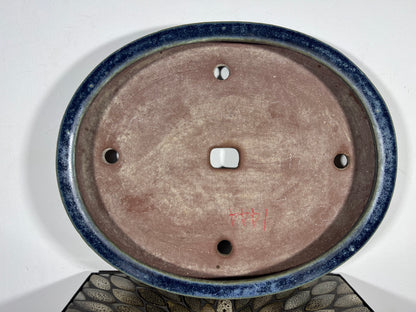 Preowned Japanese Tokoname Bag Style Bonsai Pot Suisyouen - 18.25” By 15”