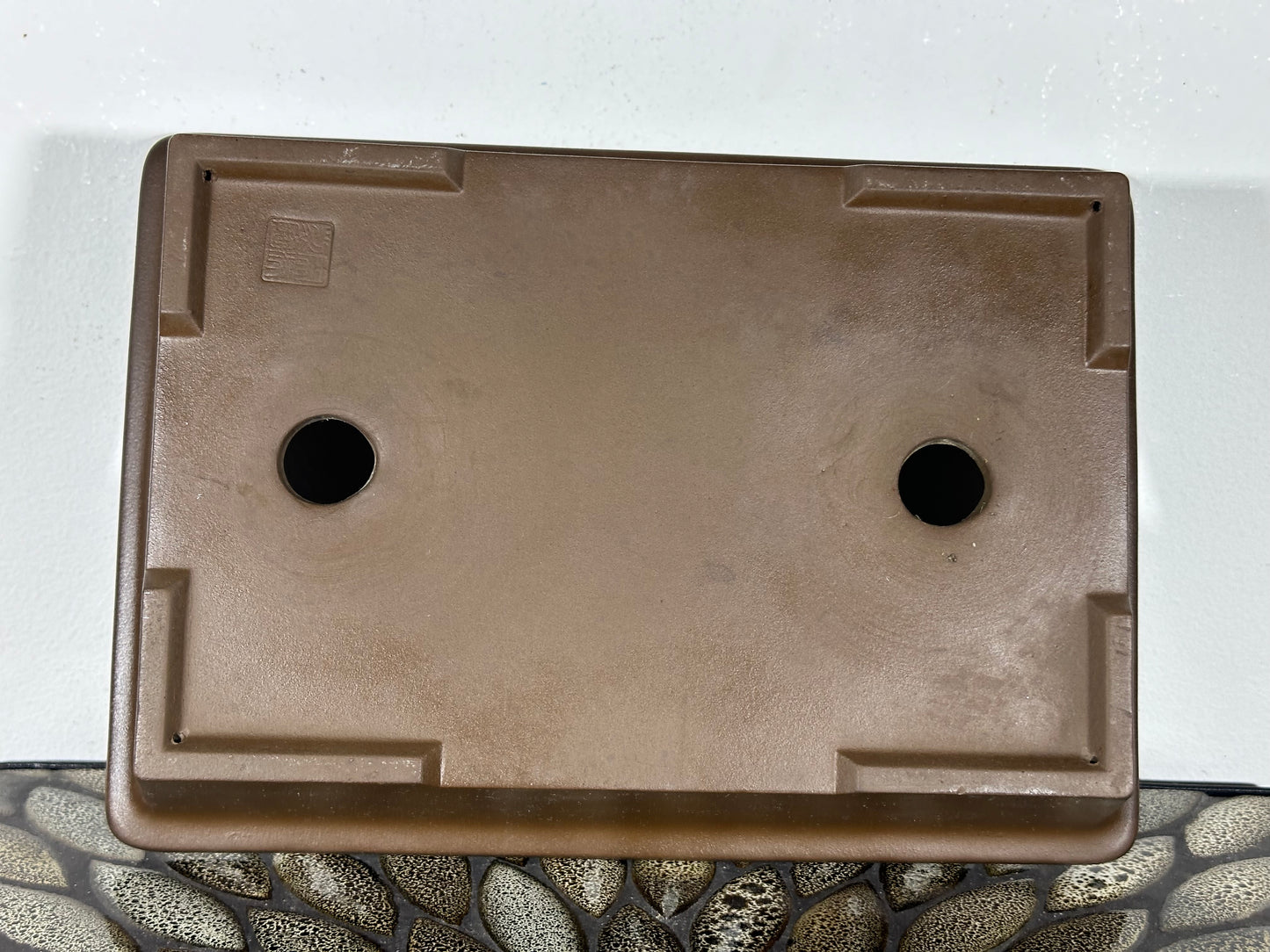 Preowned Japanese Tokoname Rectangular Unglazed Bonsai Pot Kaiyou - 11.25” By 8”