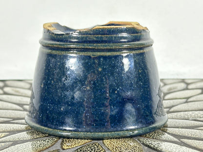 New Japanese Tokoname Round Glazed Bonsai Pot Katu - 4 3/8” By 3”