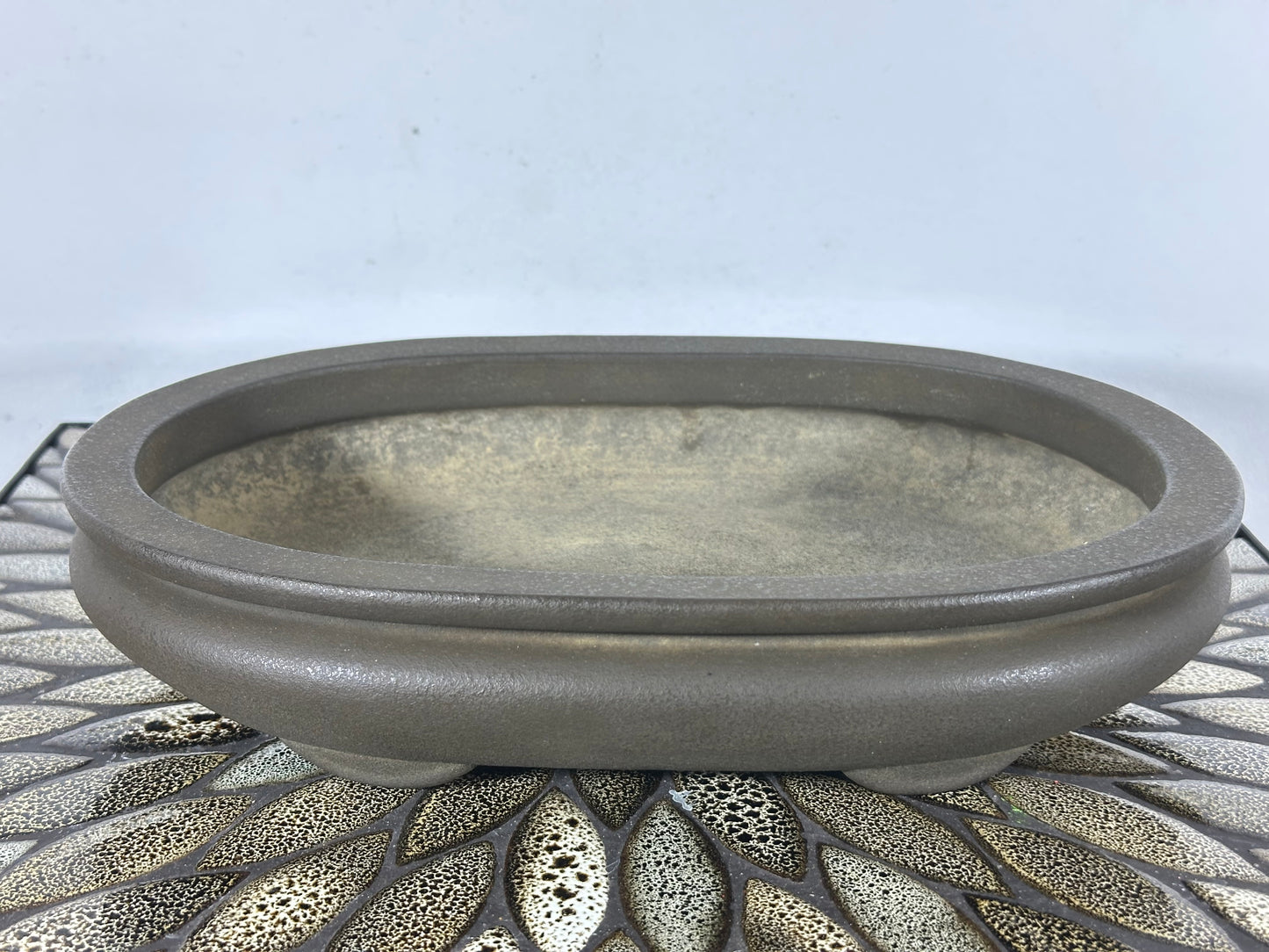 Preowned Vintage Japanese Tokoname Unglazed Bag Style Bonsai Pot Yamaaki - 11.5” By 8”