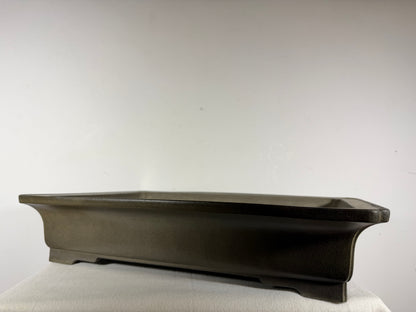 Preowned Japanese Tokoname Unglazed Rectangular Bonsai Pot Seizan - 19.5” By 13.5”