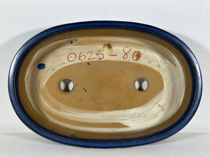 Preowned Japanese Tokoname Glazed Oval Bonsai Pot - 10.5” By 7”