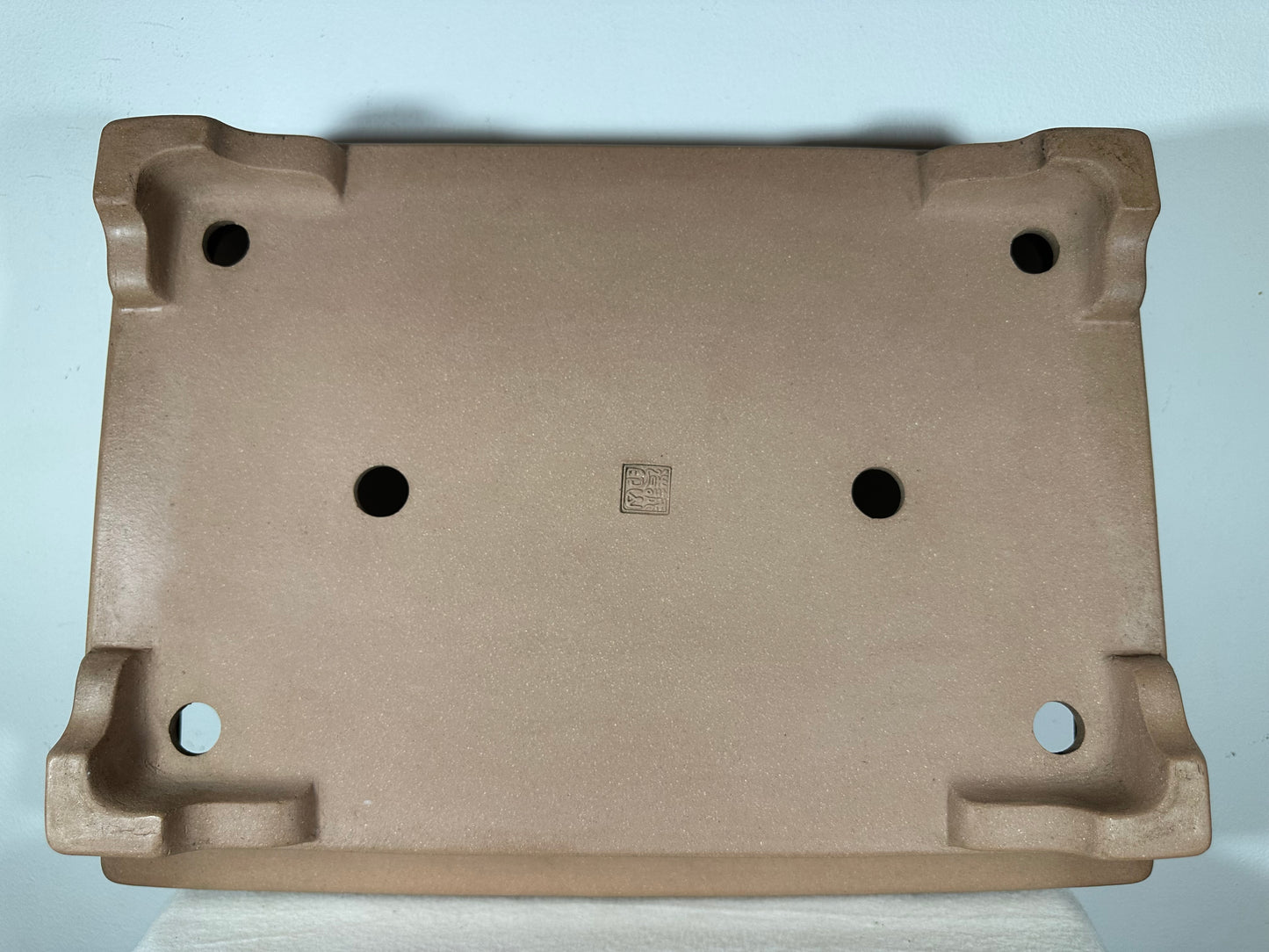 Preowned Japanese Tokoname Unglazed Rectangular Bonsai Pot Seizan - 19.5” By 14.25”