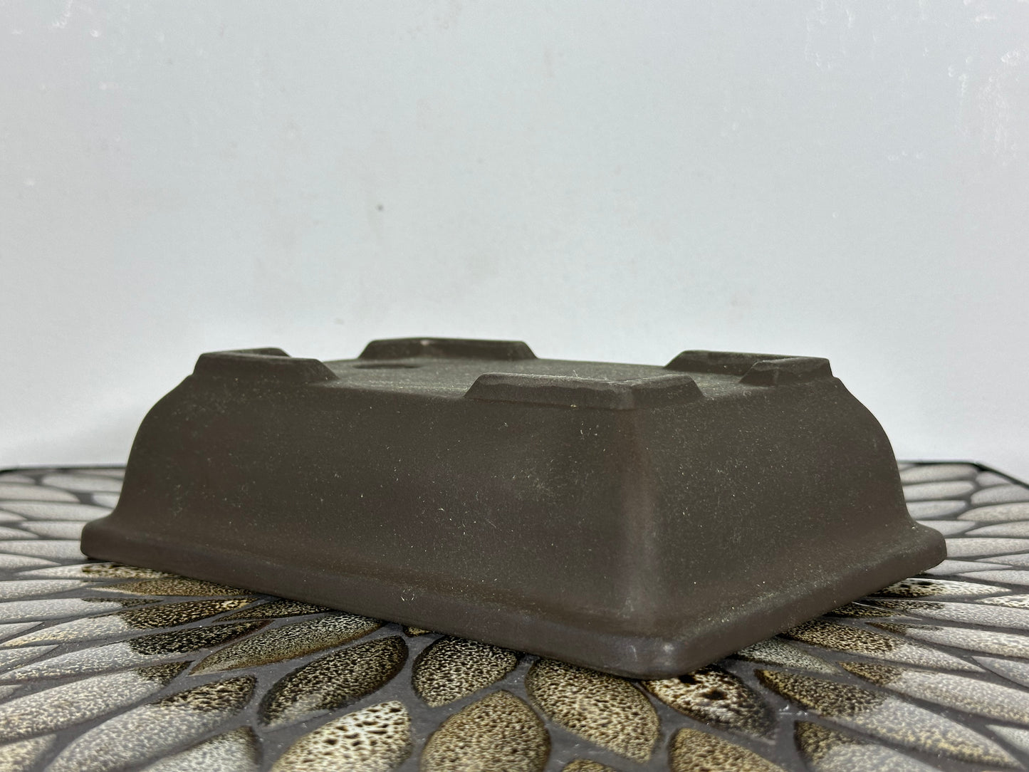 Preowned Japanese Tokoname Unglazed Rectangular Bonsai Pot - 8.25” By 6”