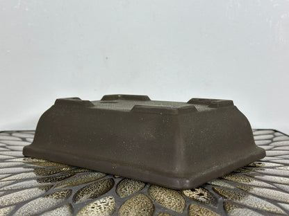 Preowned Japanese Tokoname Unglazed Rectangular Bonsai Pot - 8.25” By 6”