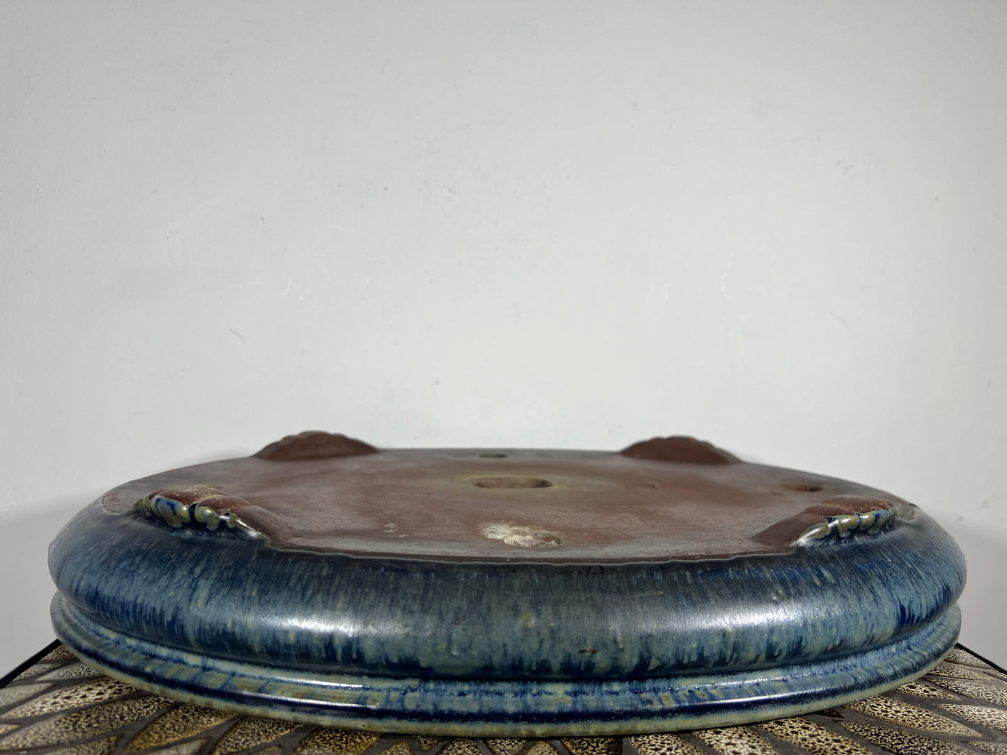 Preowned Japanese Tokoname Bag Style Bonsai Pot Suisyouen - 18.25” By 15”