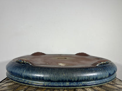 Preowned Japanese Tokoname Bag Style Bonsai Pot Suisyouen - 18.25” By 15”
