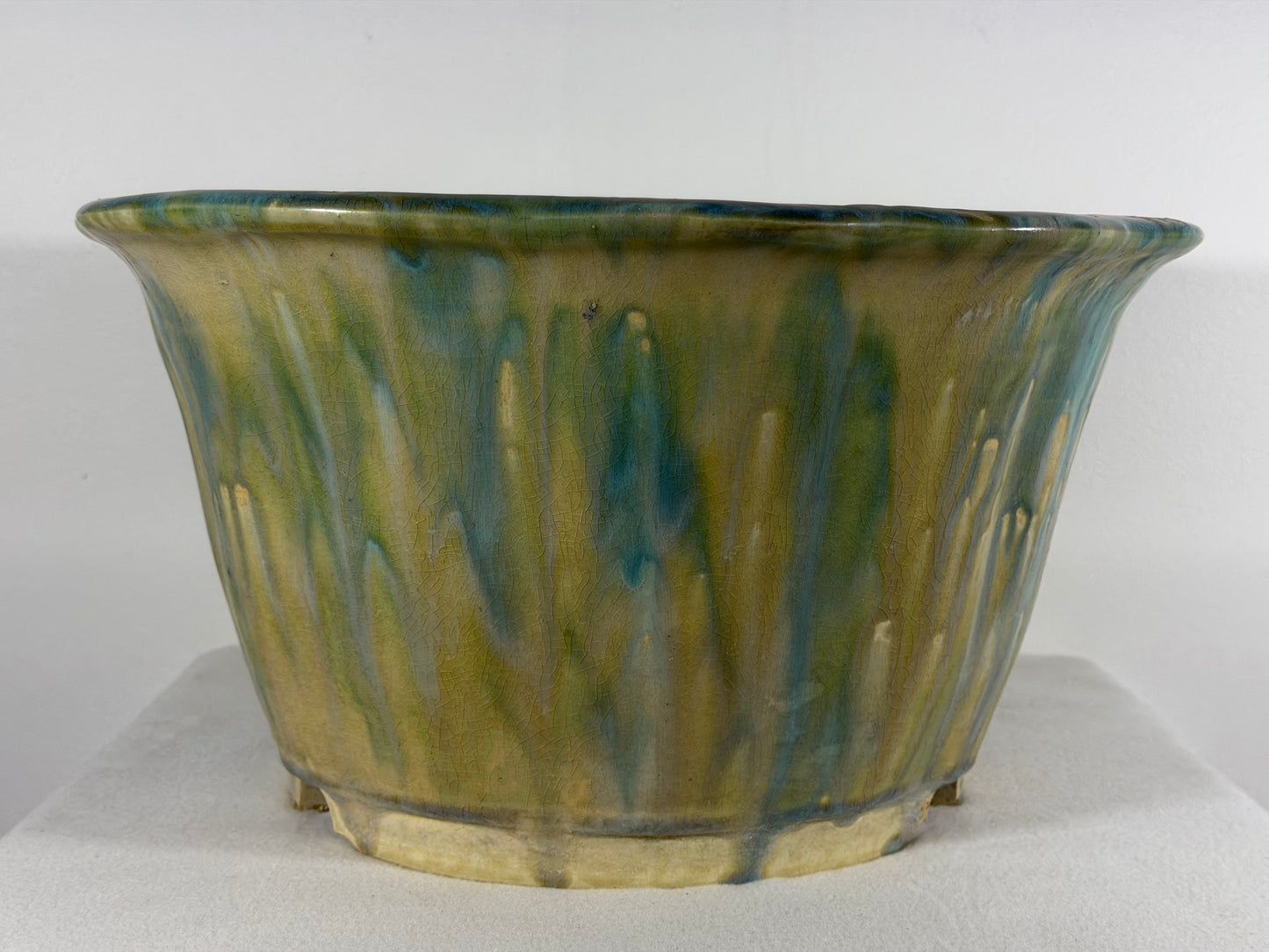 New Japanese Tokoname Round Cascade Style Bonsai Pot Syuhou Yoshimura - 15” By 8”