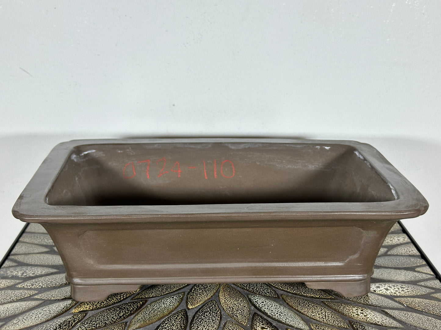 Preowned Japanese Tokoname Unglazed Rectangular Bonsai Pot - 13.75” By 8”