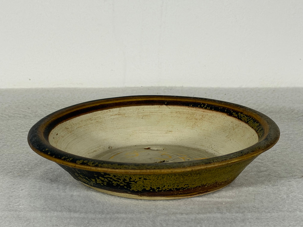 Preowned Japanese Tokoname Glazed Nanban Style Bonsai Pot Nihei - 5.75” By 1.25”