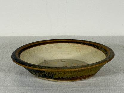 Preowned Japanese Tokoname Glazed Nanban Style Bonsai Pot Nihei - 5.75” By 1.25”