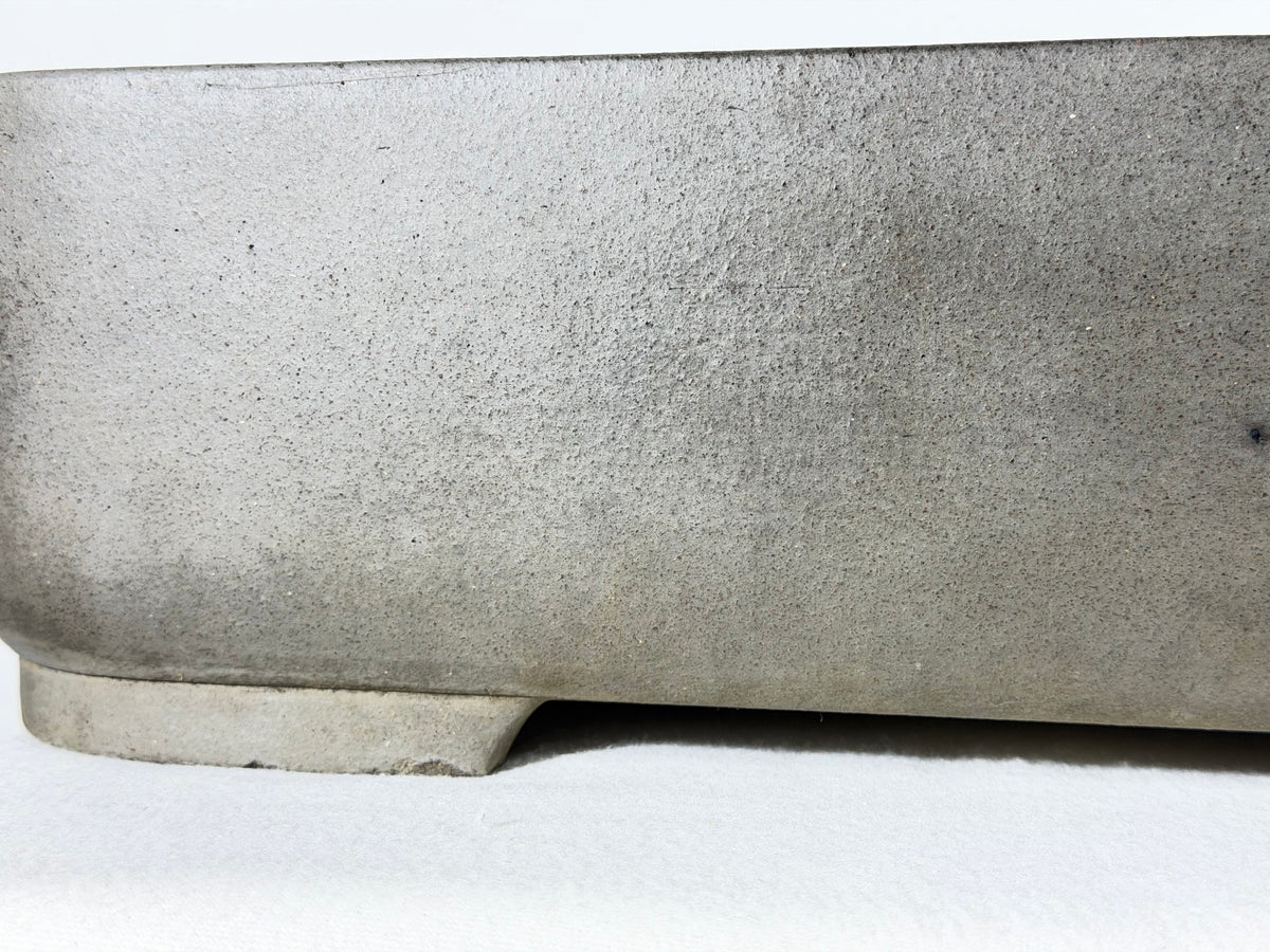 Preowned Japanese Tokoname Unglazed Rectangular Bonsai Pot Kisen - 19” x 14.25” x 5”