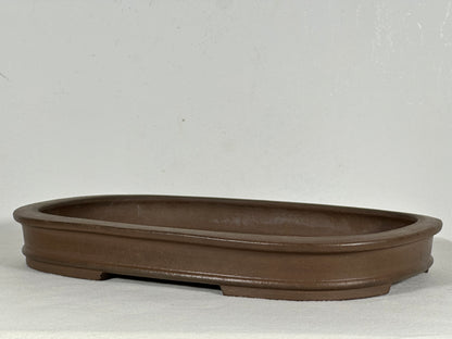 Preowned Japanese Tokoname Unglazed Rectangular Shallow Bonsai Pot Seizan - 12.25” By 9”