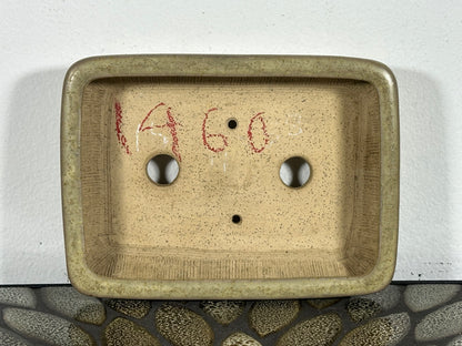 Preowned Japanese Tokoname Glazed Rectangular Bonsai Pot Bigei - 6” By 4.5”