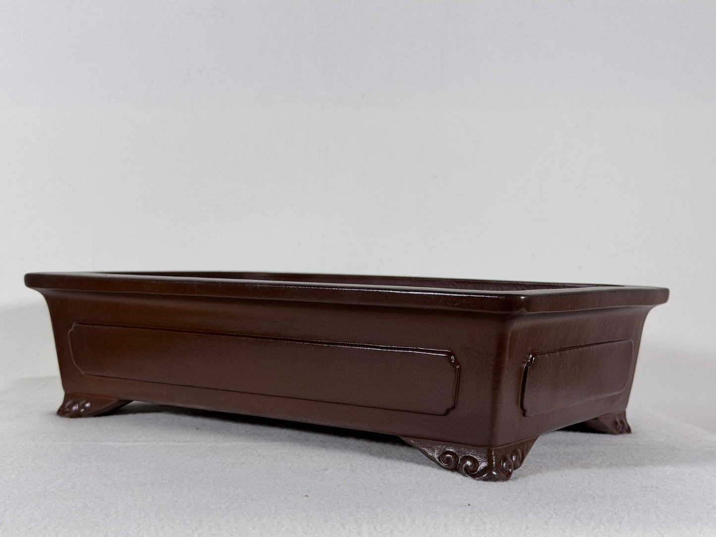 Preowned Japanese Tokoname Unglazed Rectangular Bonsai Pot Yamaaki - 12.25” By 8”